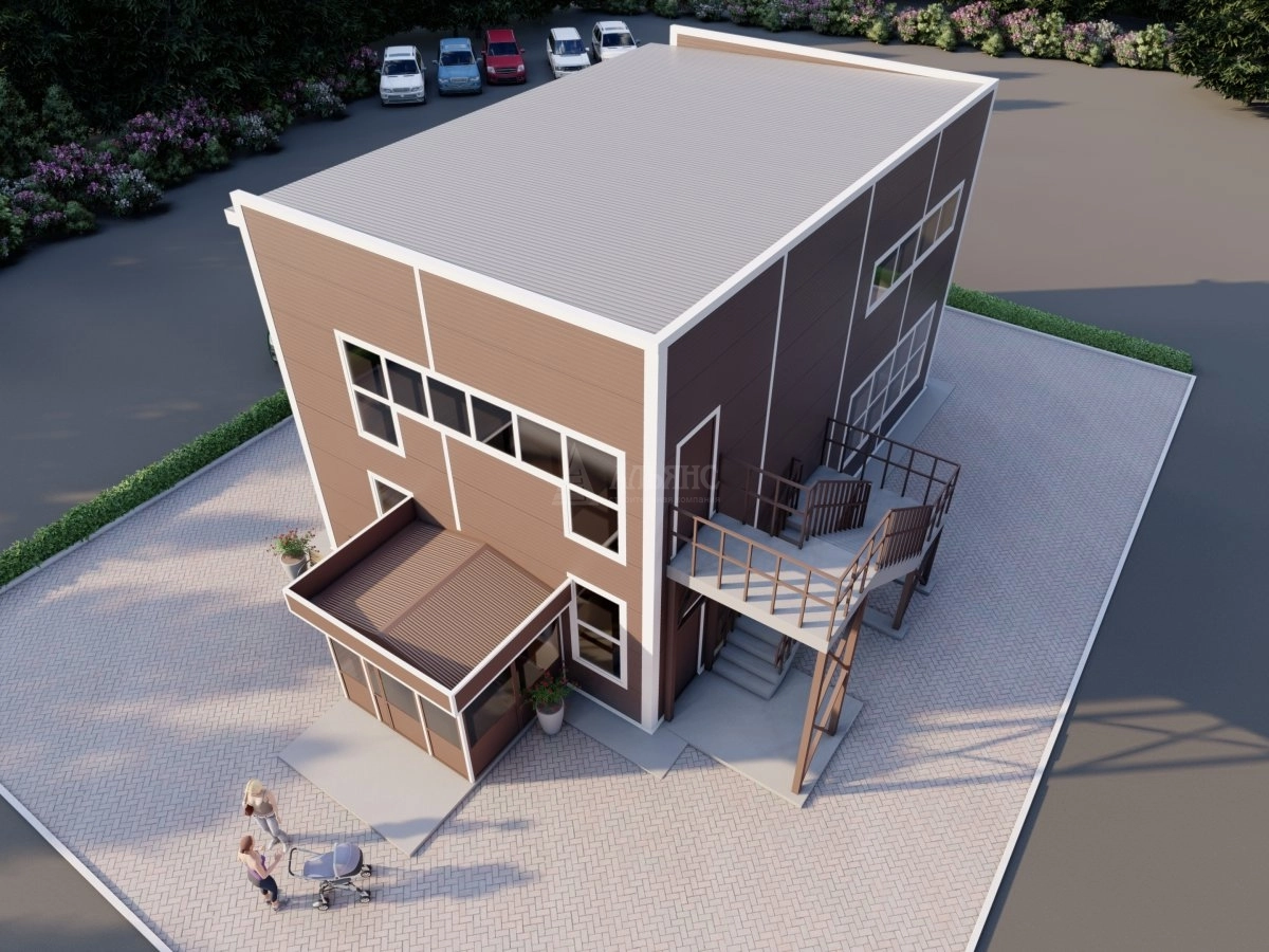 3D визуализация Оздоровительный центр из сэндвич-панелей - фото 2