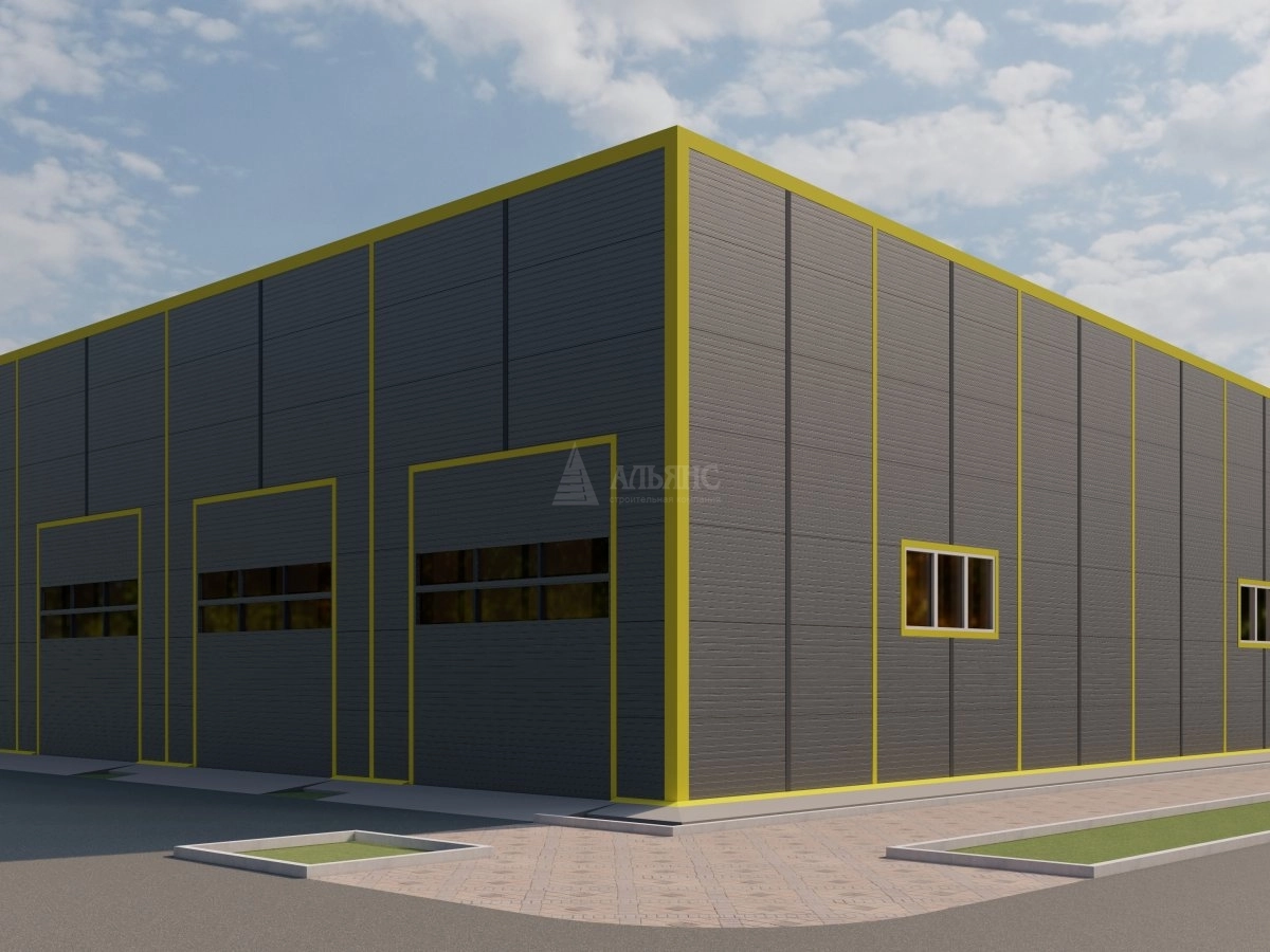 3D визуализация СТО с АБК из сэндвич-панелей - фото 5