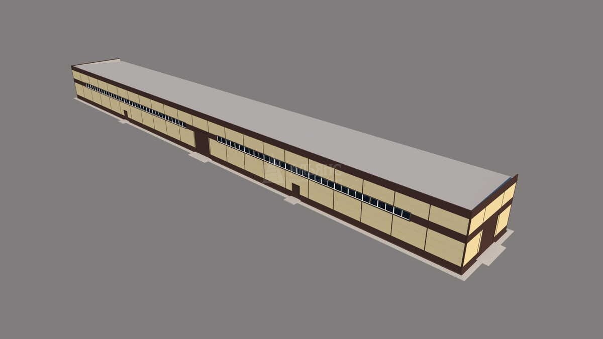 3D визуализация Производственное здание из сэндвич-панелей - фото 6