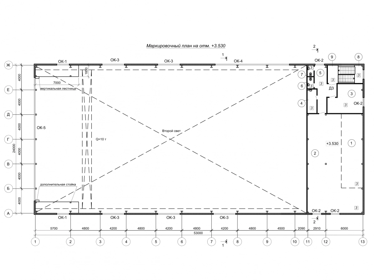 Планировка Ремонтно-механическая мастерская из сэндвич-панелей -  фото 2